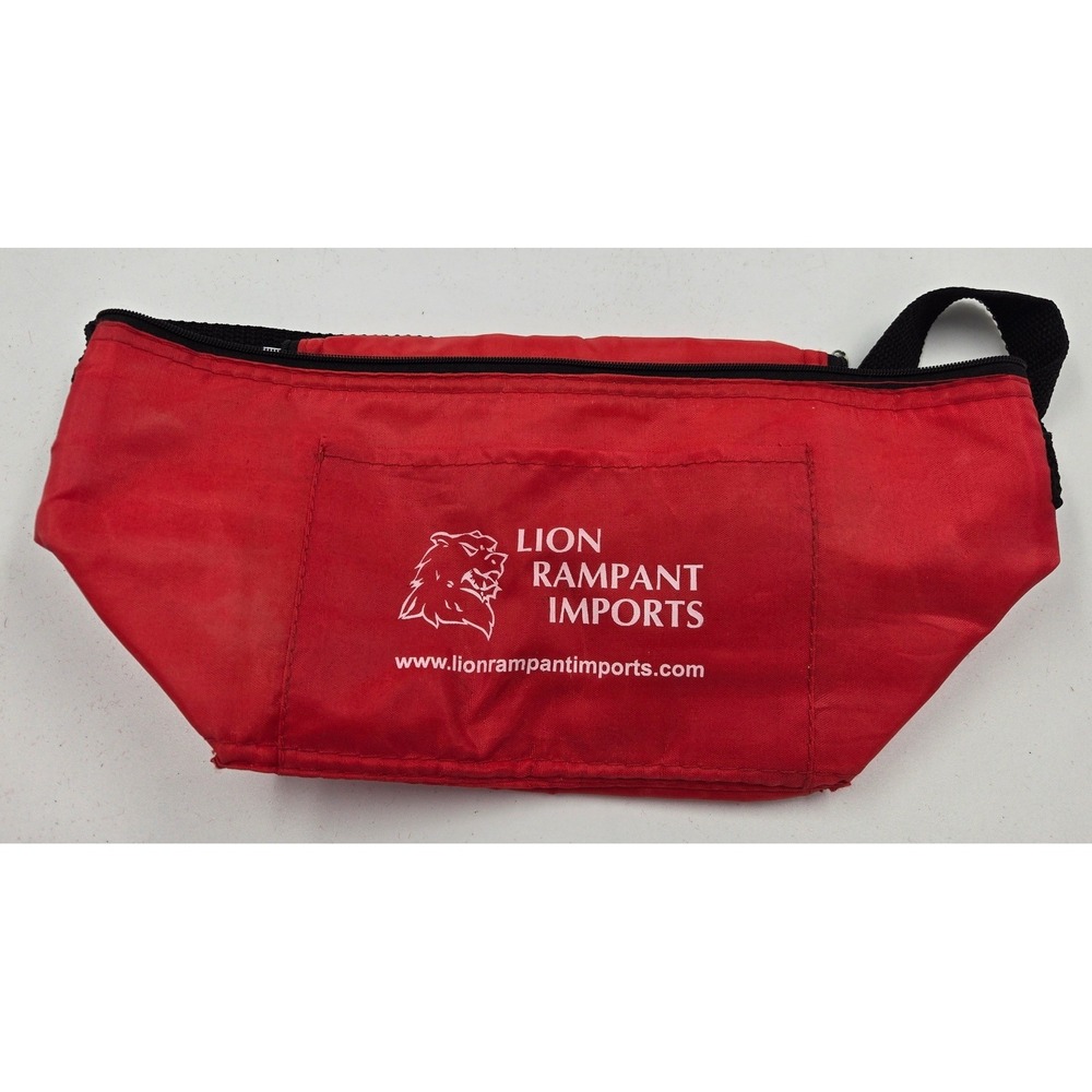 Lion Rampant Imports Red Nylon Fanny Pack Adjustable Waist Bag Hip Pack RARE